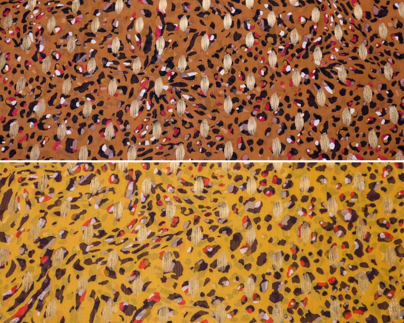 Chiffon Stoff Colorful Golden Leo