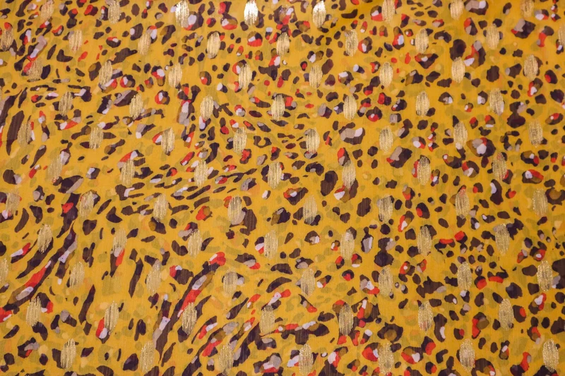 Chiffon Stoff Colorful Golden Leo