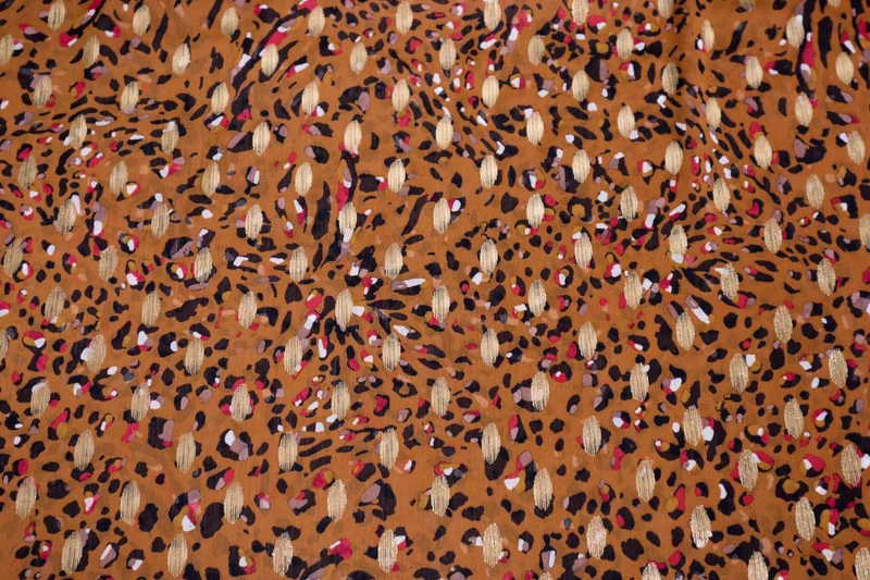 Chiffon Stoff Colorful Golden Leo