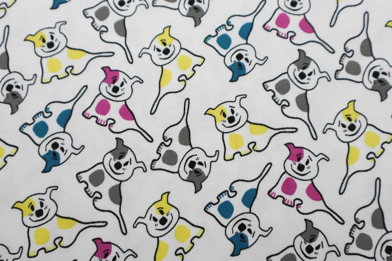 Baumwolljersey Bunte Hunde
