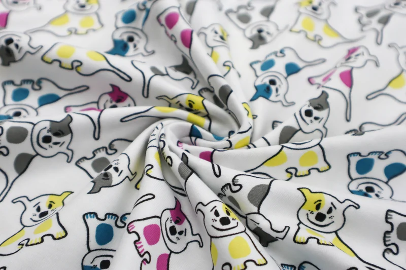 Baumwolljersey Bunte Hunde
