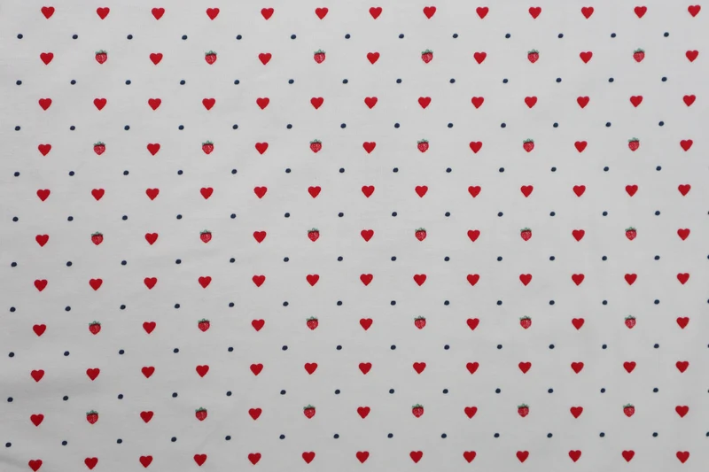 Baumwolljersey Strawberry Hearts