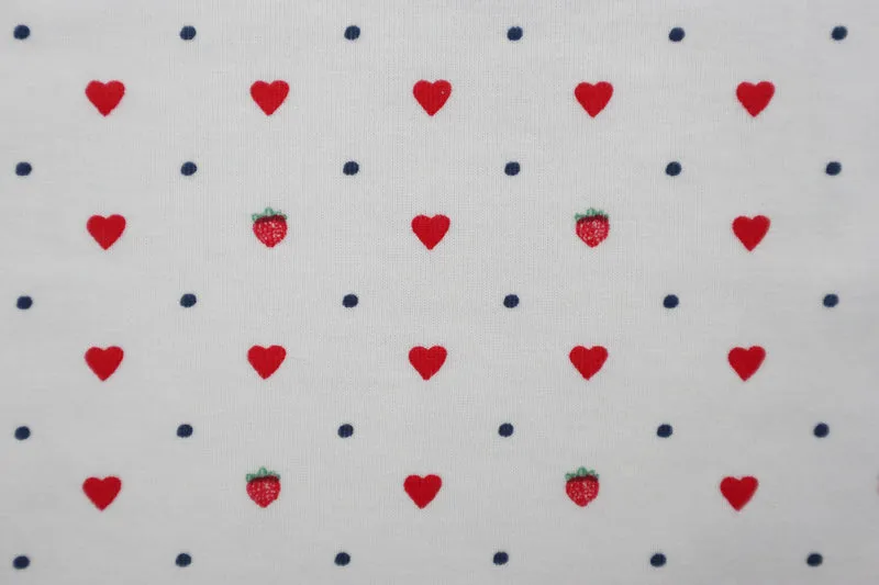 Baumwolljersey Strawberry Hearts