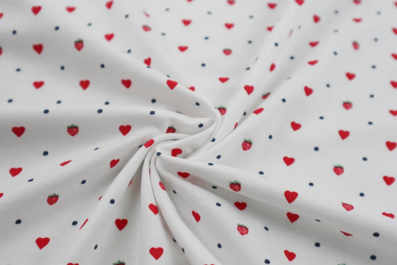 Baumwolljersey Strawberry Hearts