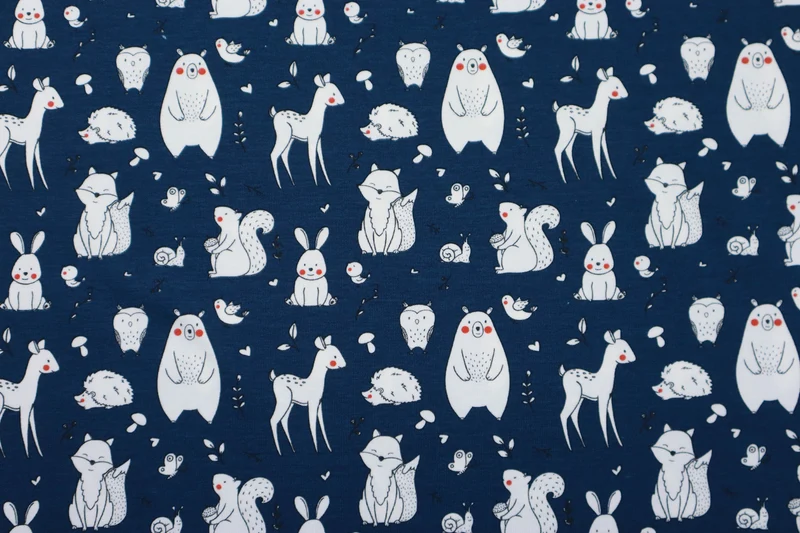 Baumwolljersey Forest Animals
