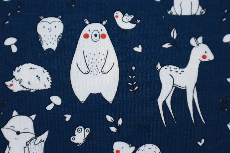 Baumwolljersey Forest Animals