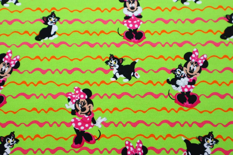 Baumwolljersey Lizenz Minnie Mouse & Cat