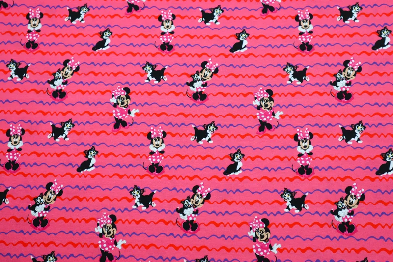 Baumwolljersey Lizenz Minnie Mouse & Cat