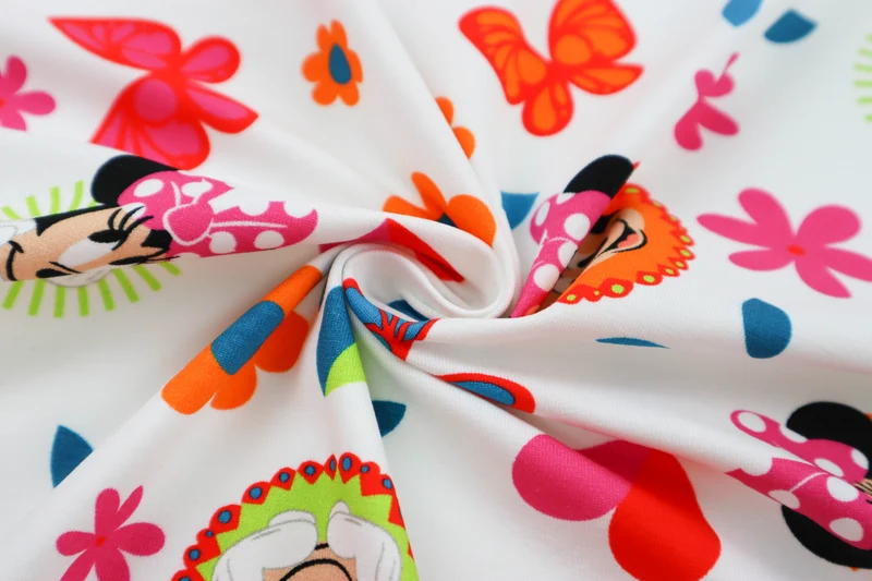 Baumwolljersey Lizenz Minnie Mouse Circles