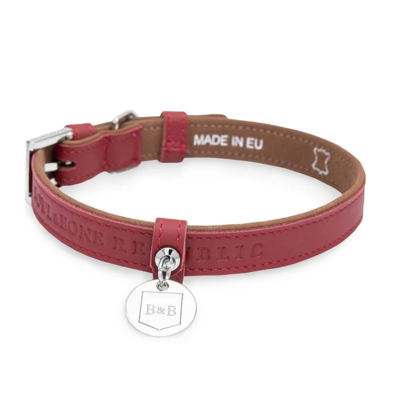 Sellerie Teckel Collier Cuir Monaco (Bordeaux)