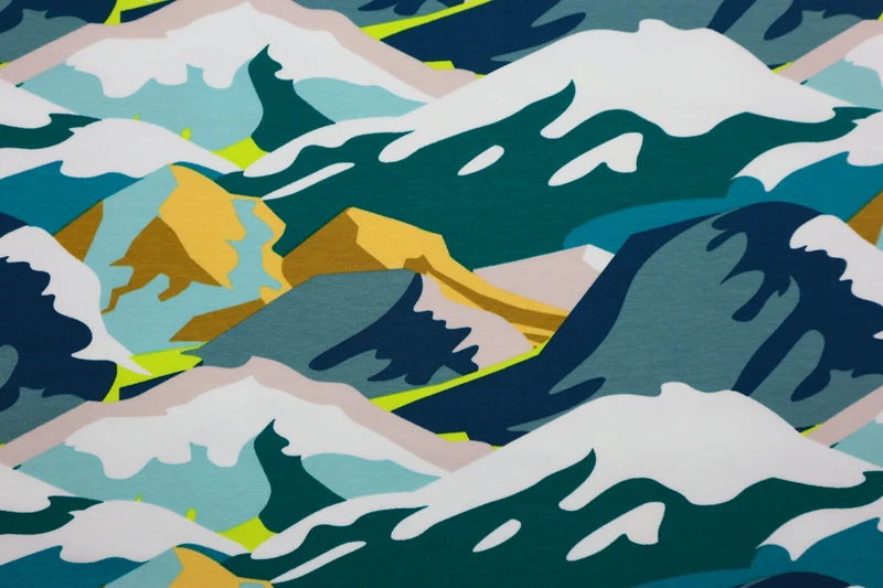 French Terry angerauht Mountains by Qjutie