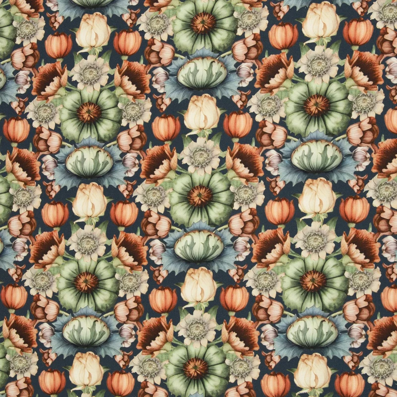 Canvas Victorian Damask by Bienvenido Colorido - 597 dunkelblau