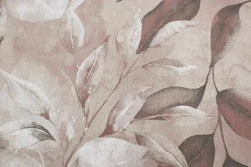 Dekostoff White Leaves