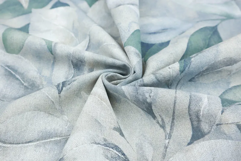 Dekostoff White Leaves