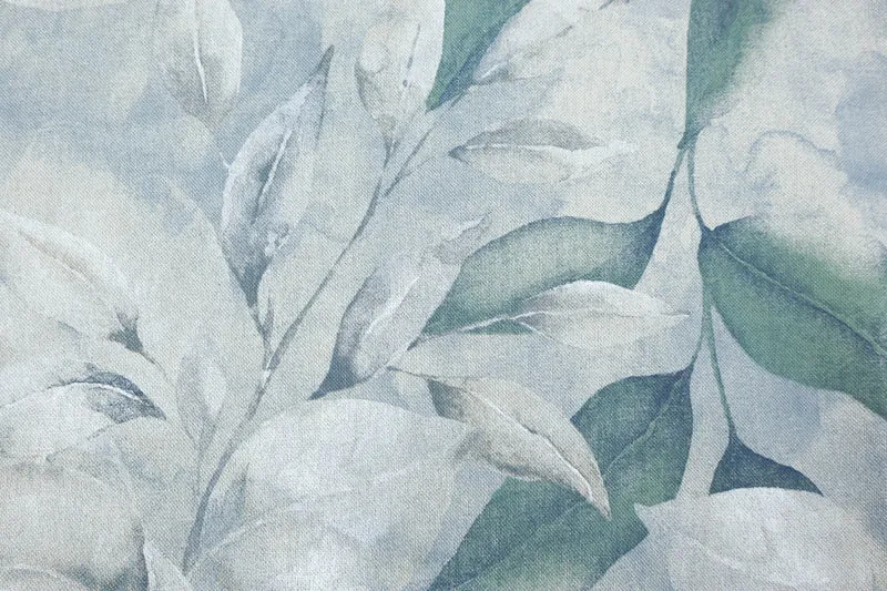 Dekostoff White Leaves