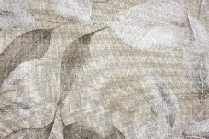Dekostoff White Leaves