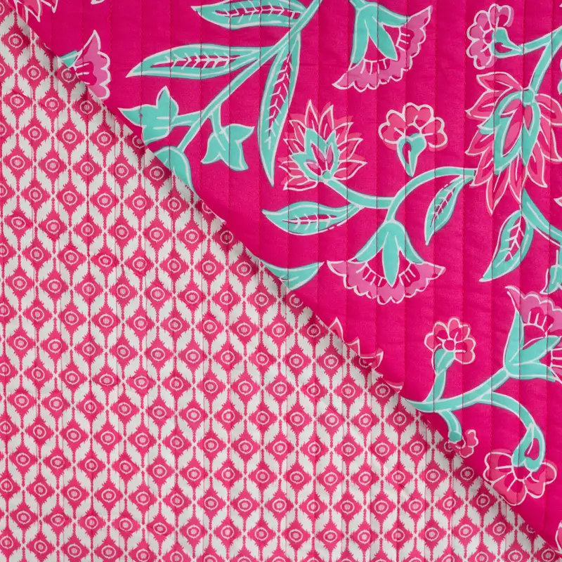 Doubleface Stepper Enjoy Flower Tendrils - fuchsia