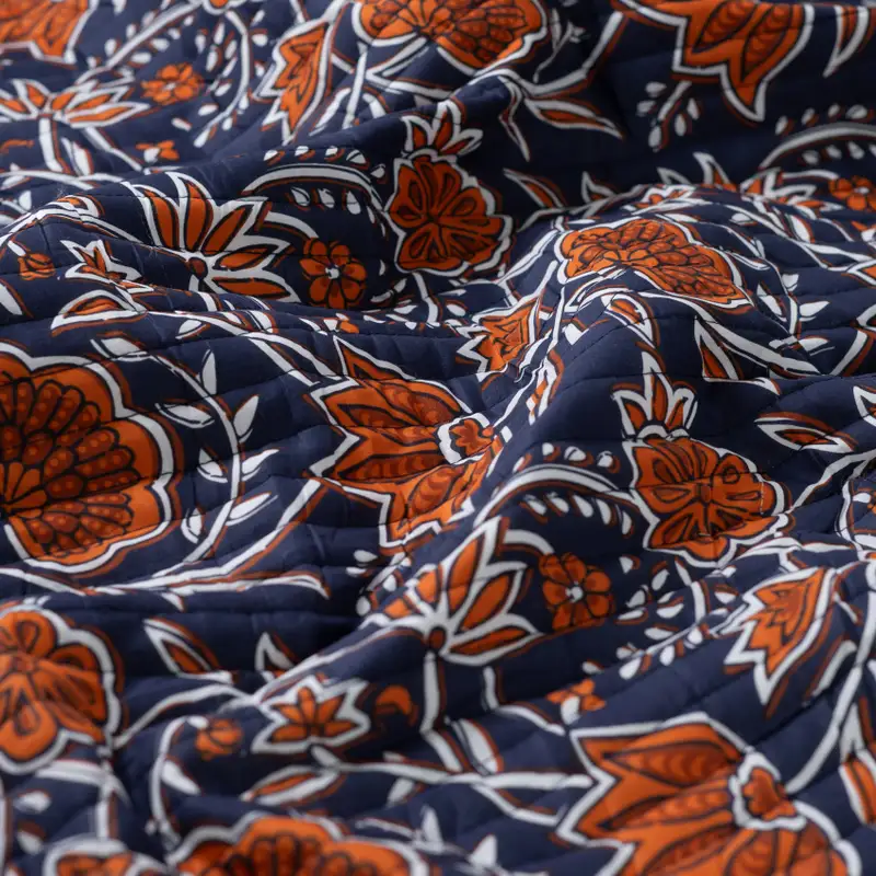 Doubleface Stepper Enjoy Flower Cognac - blau