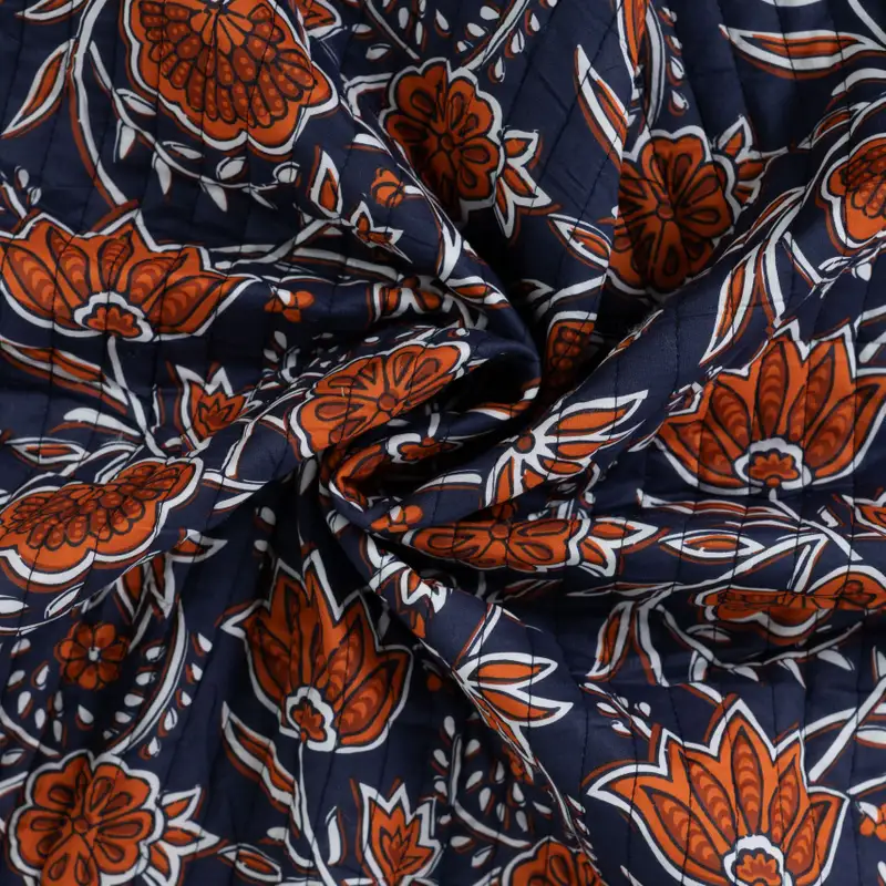 Doubleface Stepper Enjoy Flower Cognac - blau