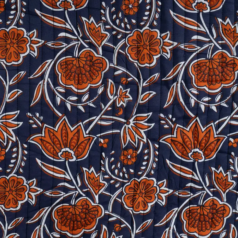 Doubleface Stepper Enjoy Flower Cognac - blau