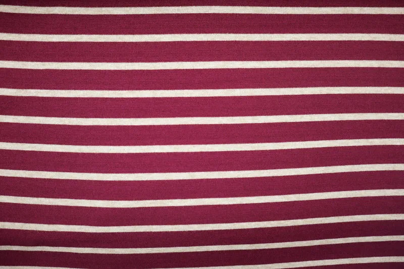 Viskose Strickjacquard Marina Streifen - beere