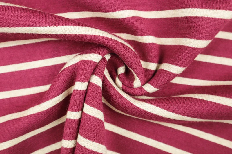 Viskose Strickjacquard Marina Streifen - beere