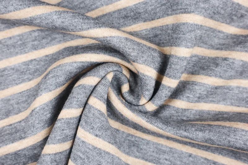 Viskose Strickjacquard Marina Streifen - grau