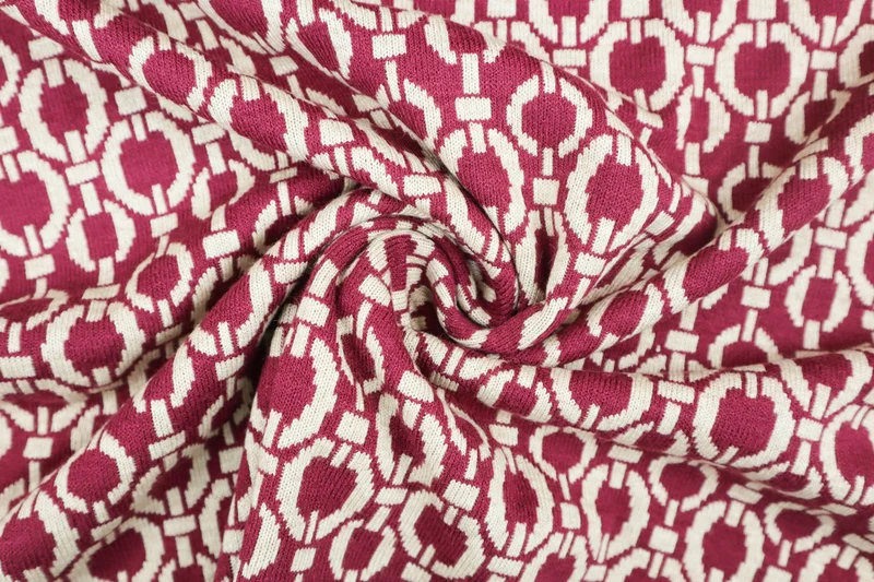 Viskose Strickjacquard Marina Ketten - beere