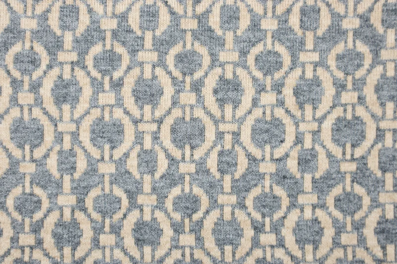 Viskose Strickjacquard Marina Ketten - grau