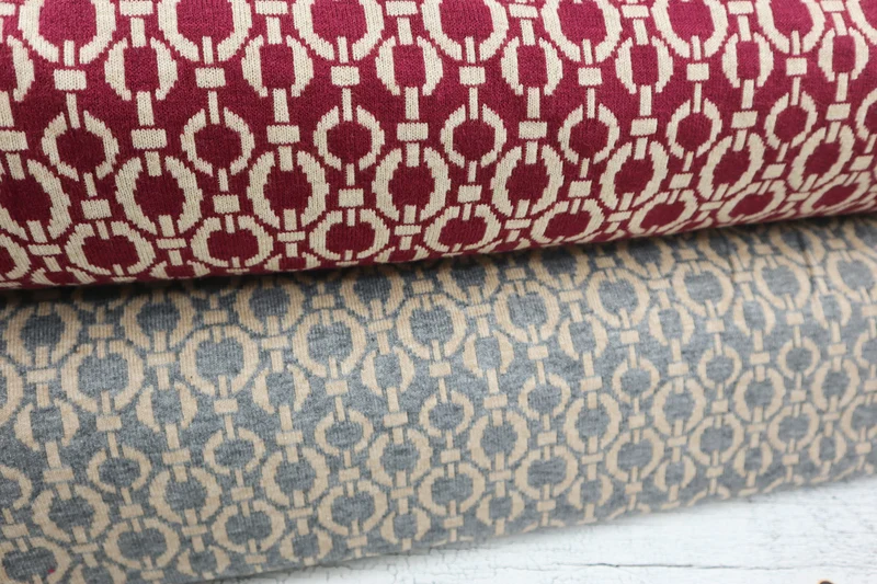 Viskose Strickjacquard Marina Ketten - grau