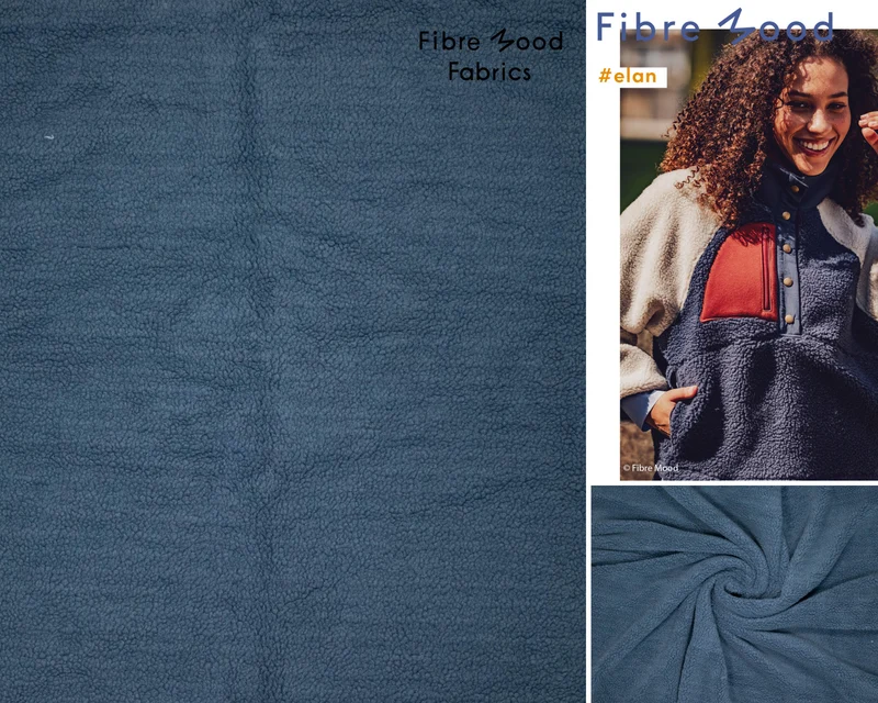 Teddy Stoff Uni by Fibre Mood - jeansblau