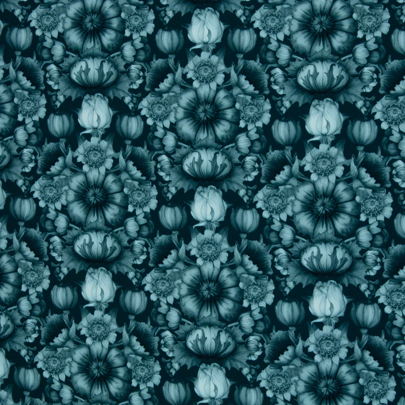Viskosewebware Victorian Damask Tint by Bienvenido Colorido - 597 dunkelblau