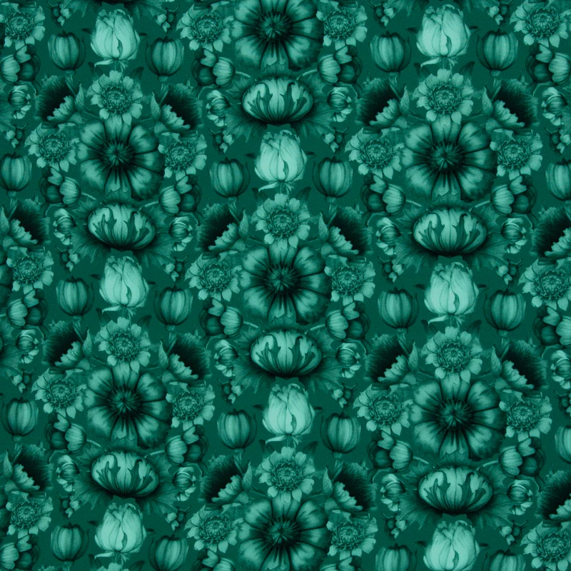 Viskosewebware Victorian Damask Tint by Bienvenido Colorido - 267 smaragd