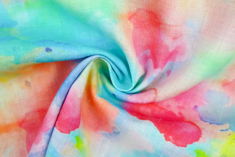 Leinen Baumwoll Mix Digital Flowing Batik