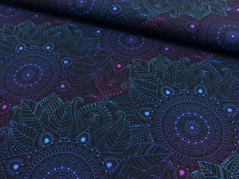 Canvas Digital Blacklight Mandala