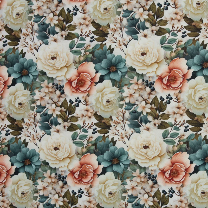 Oxfordgewebe Flowing Bloom Odessa Flower by Sarah Mariam