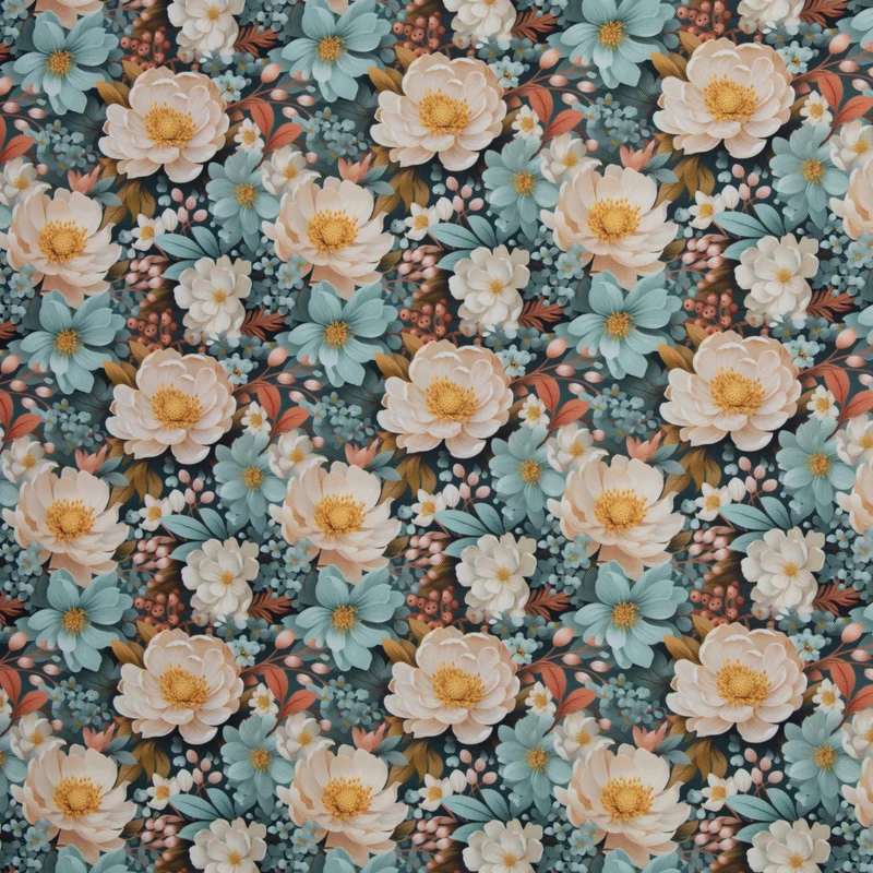 Oxfordgewebe Flowing Bloom Odessa Flower by Sarah Mariam