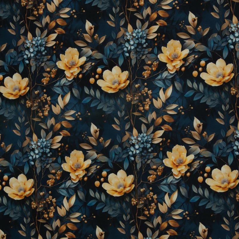 Oxfordgewebe Flowing Bloom Odessa Flower by Sarah Mariam