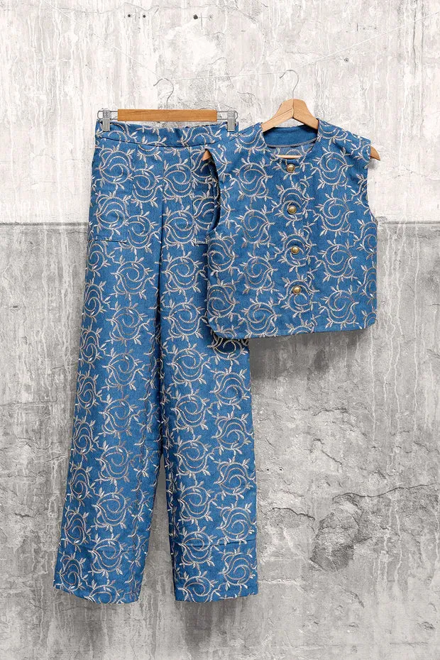 Bestickter Jeansstoff Denim Grazia