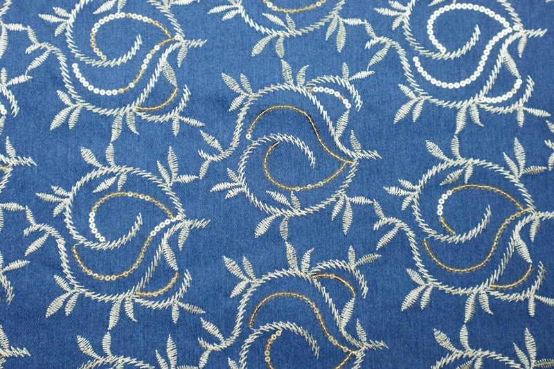 Bestickter Jeansstoff Denim Grazia