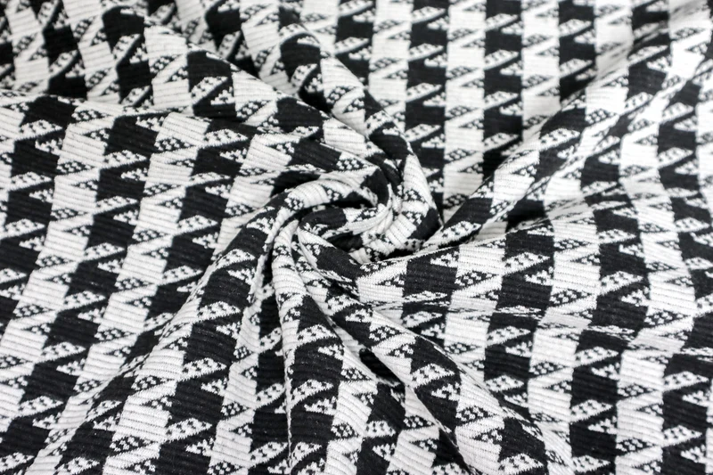 Rippen Jacquard Hahnentritt