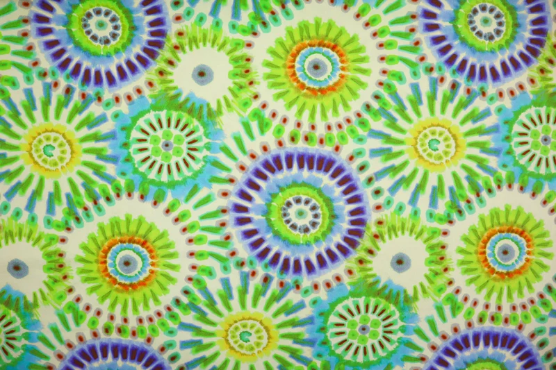 Baumwoll-Stretch Popeline Batik Mandala