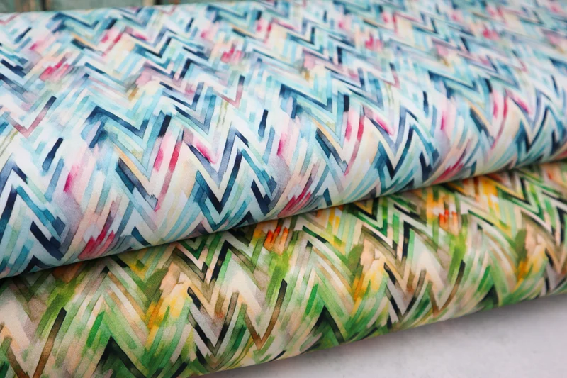 Baumwoll Stretch-Satin Colorful Chevron