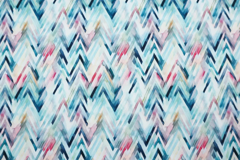 Baumwoll Stretch-Satin Colorful Chevron