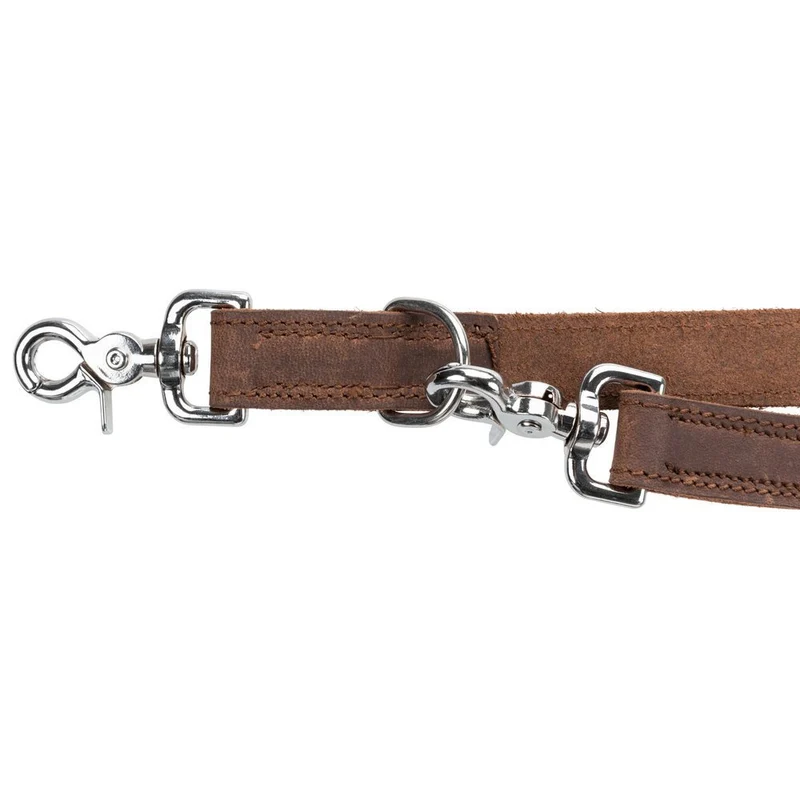 TRIXIE Rustic Fettleder-Verlängerungsleine Hund – 3-fach verstellbar, Trigger Snap Hook, 2 m