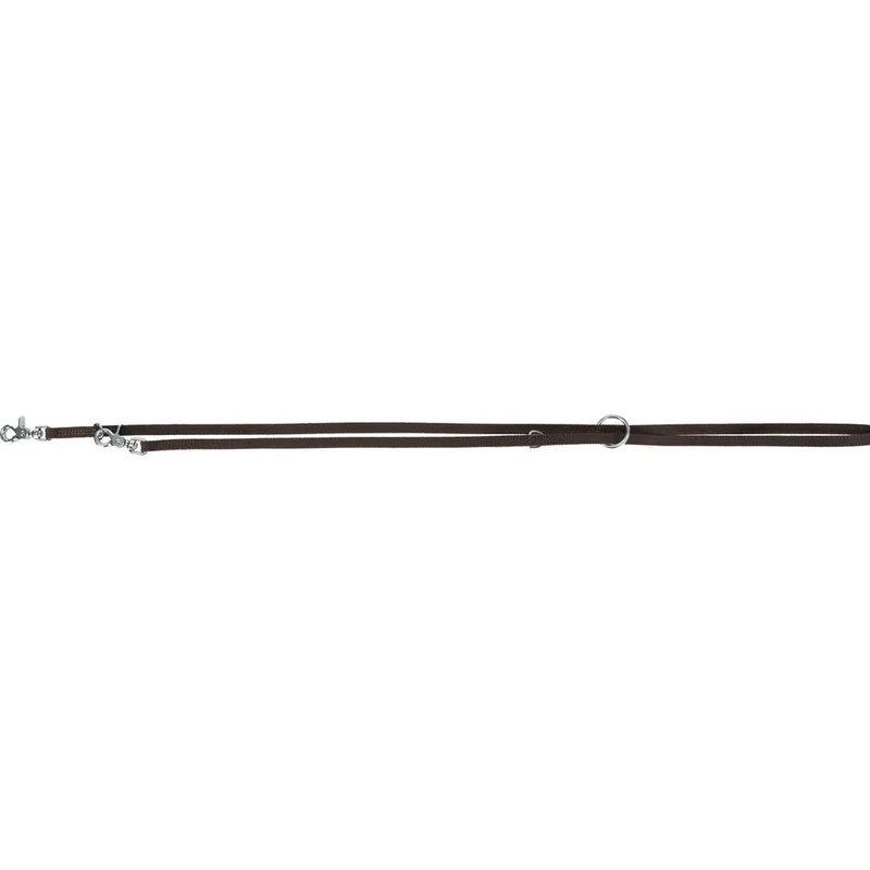 TRIXIE Rustic Fettleder-Verlängerungsleine Hund – 3-fach verstellbar, Trigger Snap Hook, 2 m