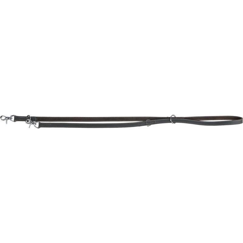 TRIXIE Rustic Fettleder-Verlängerungsleine Hund – 3-fach verstellbar, Trigger Snap Hook, 2 m
