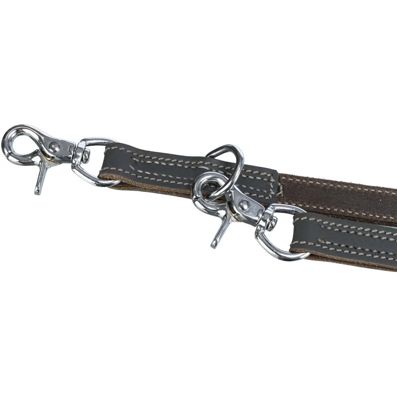 TRIXIE Rustic Fettleder-Verlängerungsleine Hund – 3-fach verstellbar, Trigger Snap Hook, 2 m