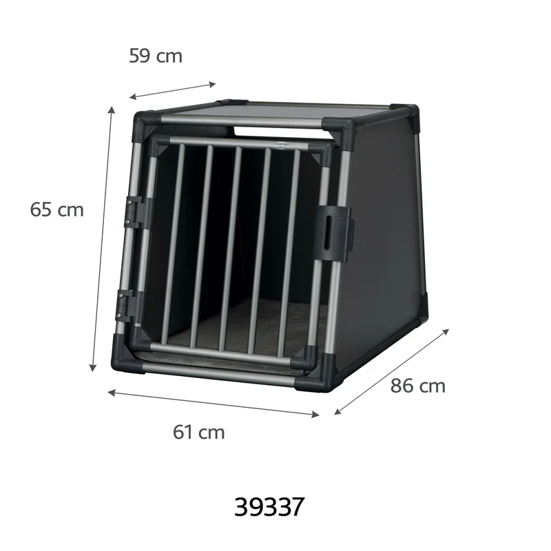 TRIXIE Hunde Alubox Transportbox Aluminium in Grafit – Sicherer Reisebegleiter fürs Auto