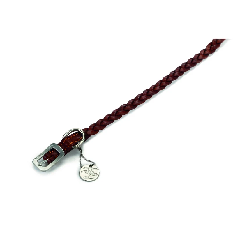 Designed By Lotte Lederhalsband für Hunde geflochten